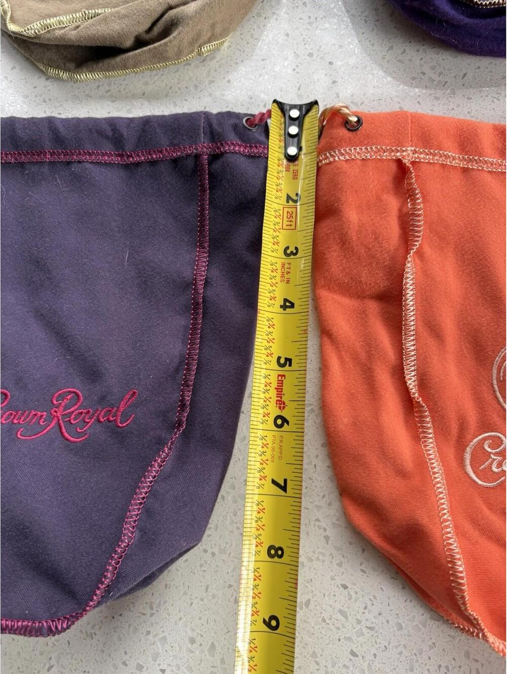 Lot of 6 Crown Royal Bags Variety of Colors Purple Green Vanilla Peach Caramel - Picture 13 of 16